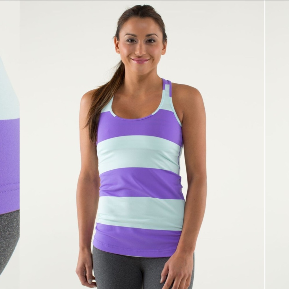 Like New- Lululemon- Cool Racerback- Sz 6/8- Bold Stripe Power Purple
